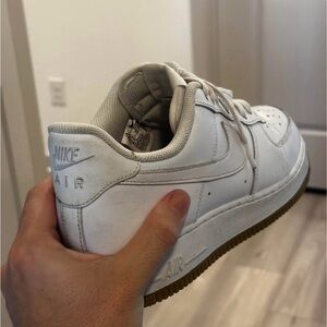 Nike Air White and Gum Sole Sneakers